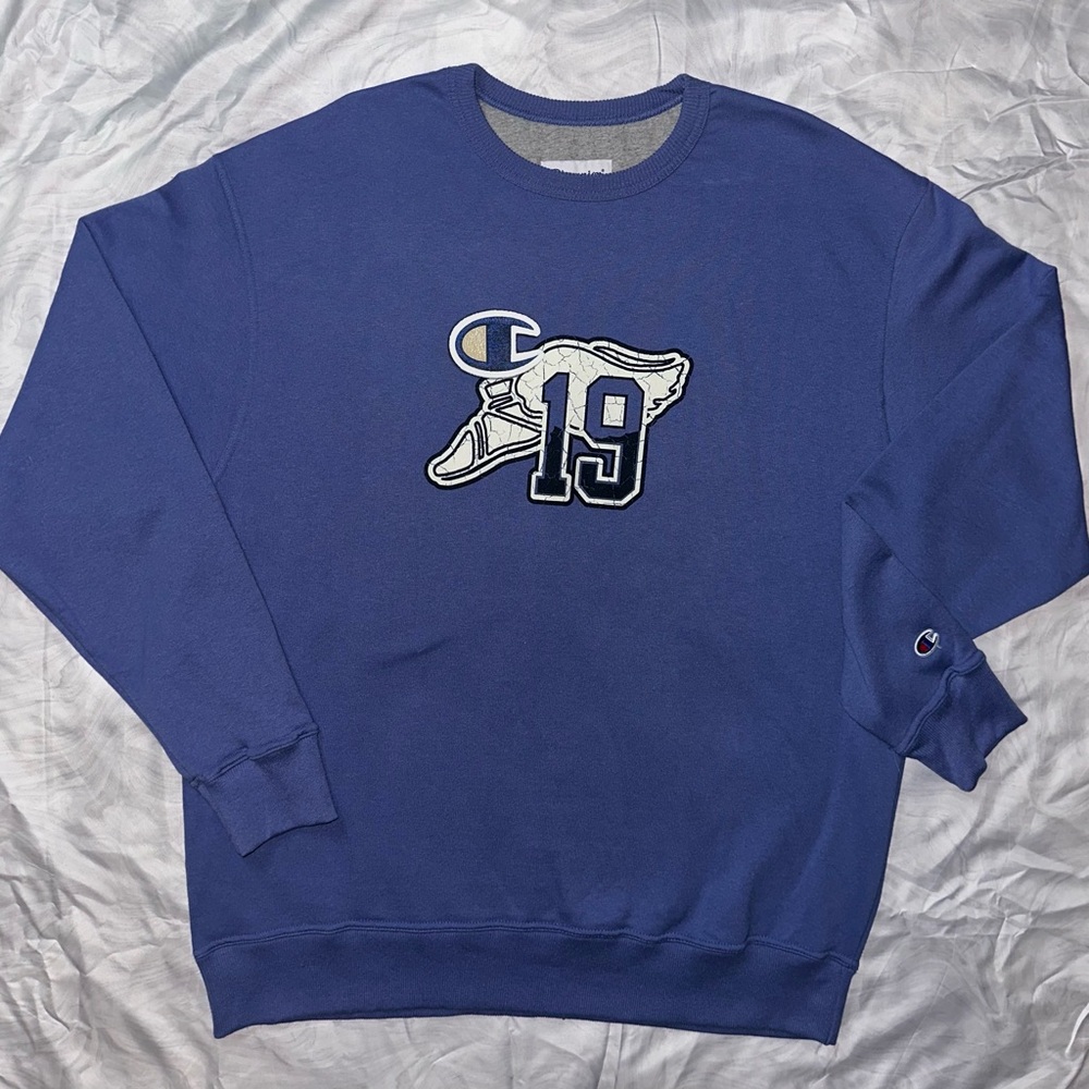 Champion Men's Classic Blue Crewneck Sweater